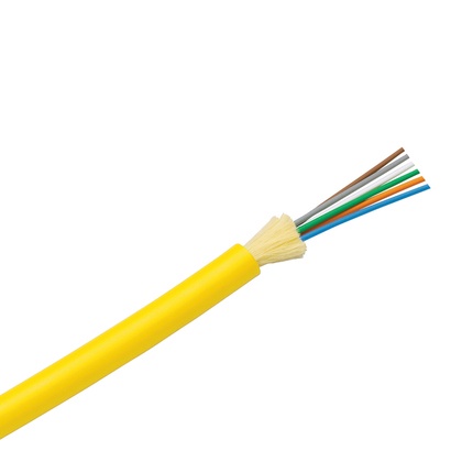 Cable de fibra óptica de 6 hilos, monomodo os2 9/125, interior, tight buffer 900um, no conductiva (dieléctrica), ofnp (plenum), 