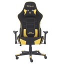 Silla gamer de tela ocelot color amarilla con negro base reforzada de nylon