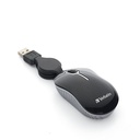 Mouse mini verbatim optico, cable retractil, usb 2.0, color negro