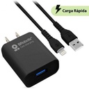 Combo carga rápida: cargador usb v3.0 + cable lightning. negro 6001356 - brobotix