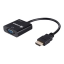 Convertidor steren hdmi a vga audio-video color negro