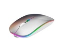 Mouse nextep inalámbrico recargable delgado/silencioso rgb 1600 dpi color plata