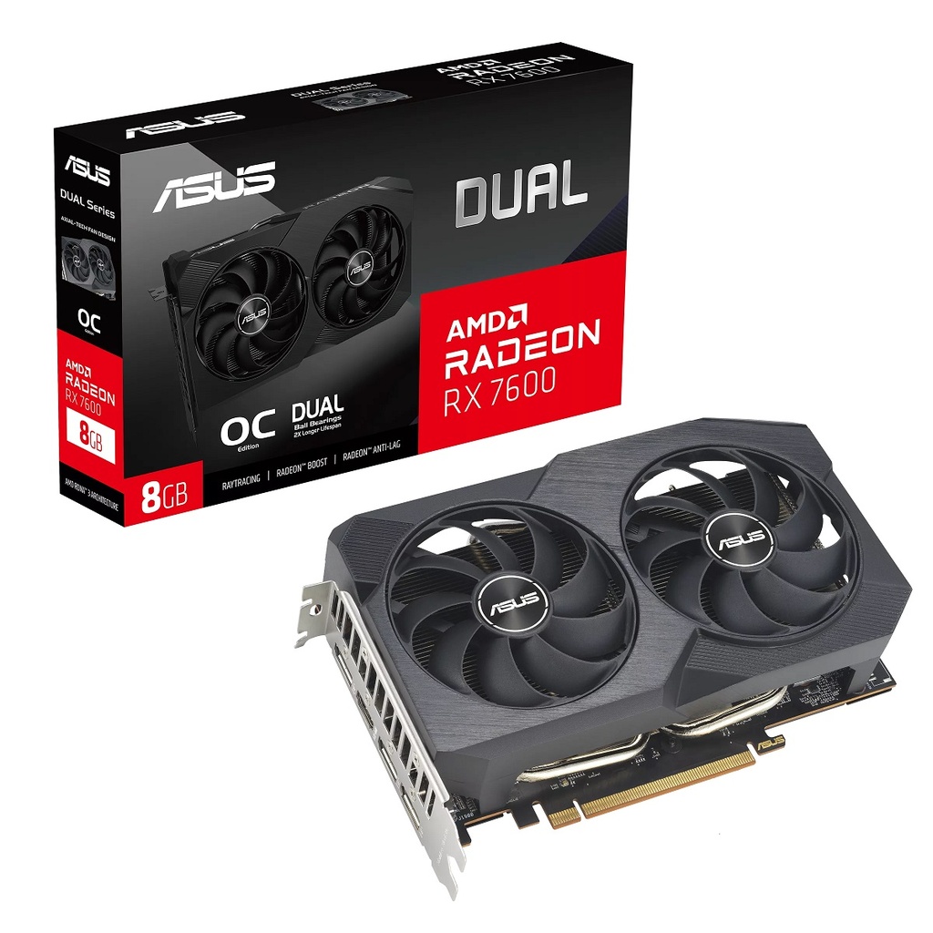 Tarjeta de Video Asus Dual RX 7600 8GB V2 GDDR6 PCI Express 4.0