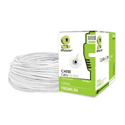 Bobina de Cable Cat5e UTP BRobotix 100 Metros Blanco