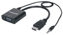 Adaptador manhattan hdmi macho a vga hembra, negro (151559)