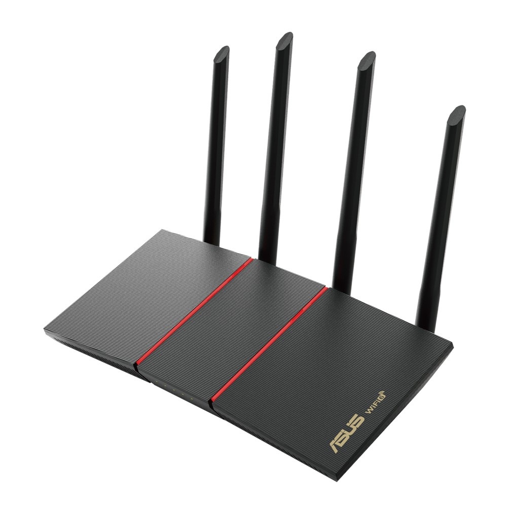 Router ASUS Gigabit Ethernet RT-AX55 AX1800 Inalámbrico 1800 Mbit/s 4x RJ-45 2.4/5GHz 4 Antenas Externas