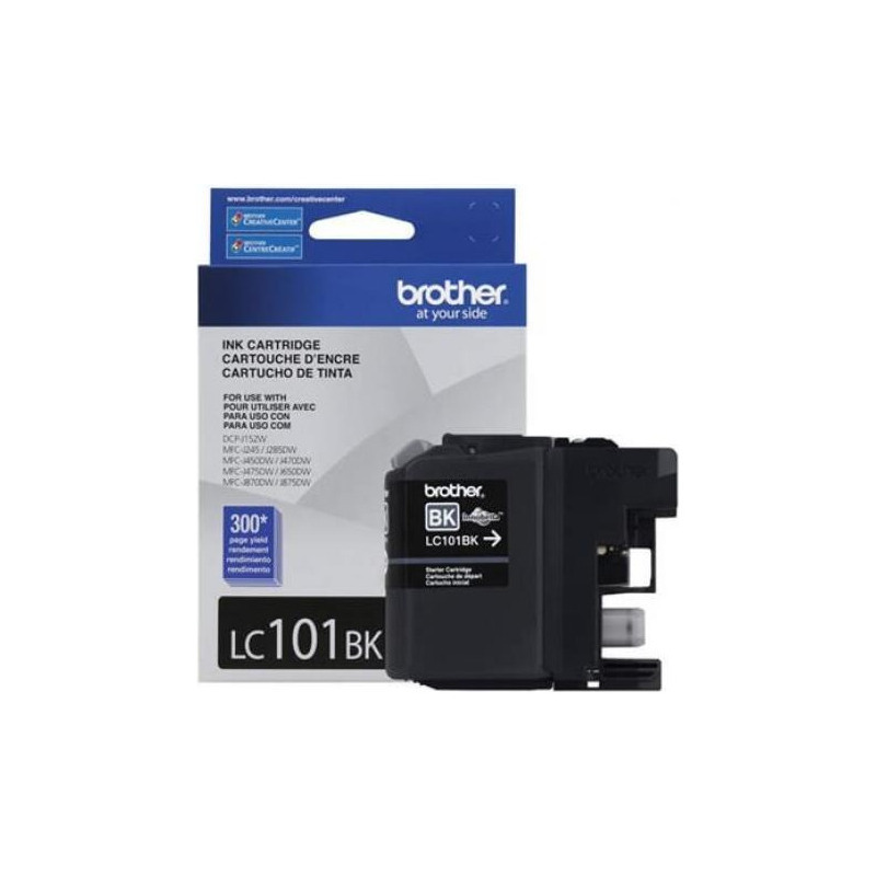 Cartucho de tinta brother lc101bk negro rendimiento de 300 pag p/j870d (ca)