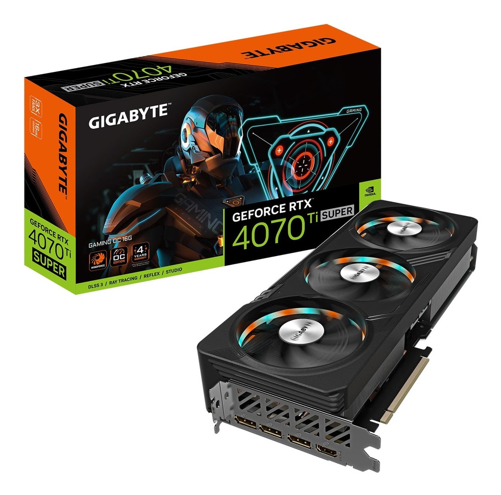 Tarjeta de video gigabyte gaming geforce rtx4060ti oc 16gb rgb triple fan gddr6 pcie 4.0 2xdp 2xhdmi