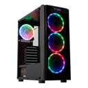 Gabinete xzeal xz110-1 rgb con ventana, tower, atx/micro atx/mini-atx, usb 3.0/2.0, sin fuente, negro