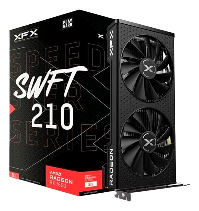 Tarjeta de video xfx rx-76pqickbyspeedster quick 308 radeon rx7600 8gb gddr6 2250mhz 3*dp hd