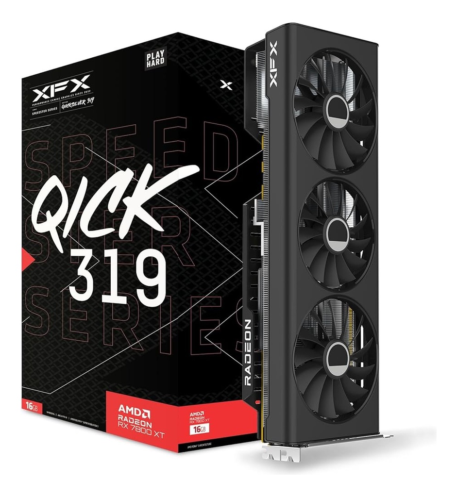 Tarjeta de video xfx rx-78tqickf9speedster qick319 radeon rx7800xt 16gb gddr6 2124mhz 3*dp hd