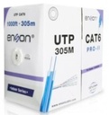 Cable utp cat6 enson 12263g305 serie pro-ii calibe 23 awg 100% cobre de alto rendimiento bobina de 305 metros forro pvc color gris uso interior recomendado para cctv, video ip y redes base 10,100,1000