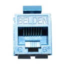 Conector modular jack rj45 cat6 belden ax104193  estilo keyconnect azul compatible con faceplate ax102660,ax102655,ax102249 patch panel modular ax103114,ax103115,ax104599 esquema de cableado t568a/b herramienta compatible ax100749 uso interior calibre del conductor 22-24 awg