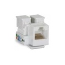 Conector jack enson ens-jc5wh cat5e color blanco a 90 grados ponchado con pinzas y cubrepolvo.