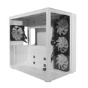 Gabinete Naceb White Nova con Ventana Midi-Tower ATX/Micro-ATX/Mini-ATX USB 3.0 sin Fuente 3 Ventiladores RGB Instalados