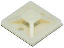 Montaje-sujetador adhesivo de 4 vías de 3/4" x 3/4" x 1/4", color natural,  nylon 6.6 retardante de llamas v-2, paquete de 100pz