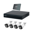 Kit FullColor De 4 Canales Con SSD De 512GB Dahua KIT/XVR1B04-I-SSD512G4HFW1209 4 Camaras Full Color 2 MP Con Microfono DVR Cooper-I WizSense Con IA 4 Ch+1 IP Accesorios Incluidos