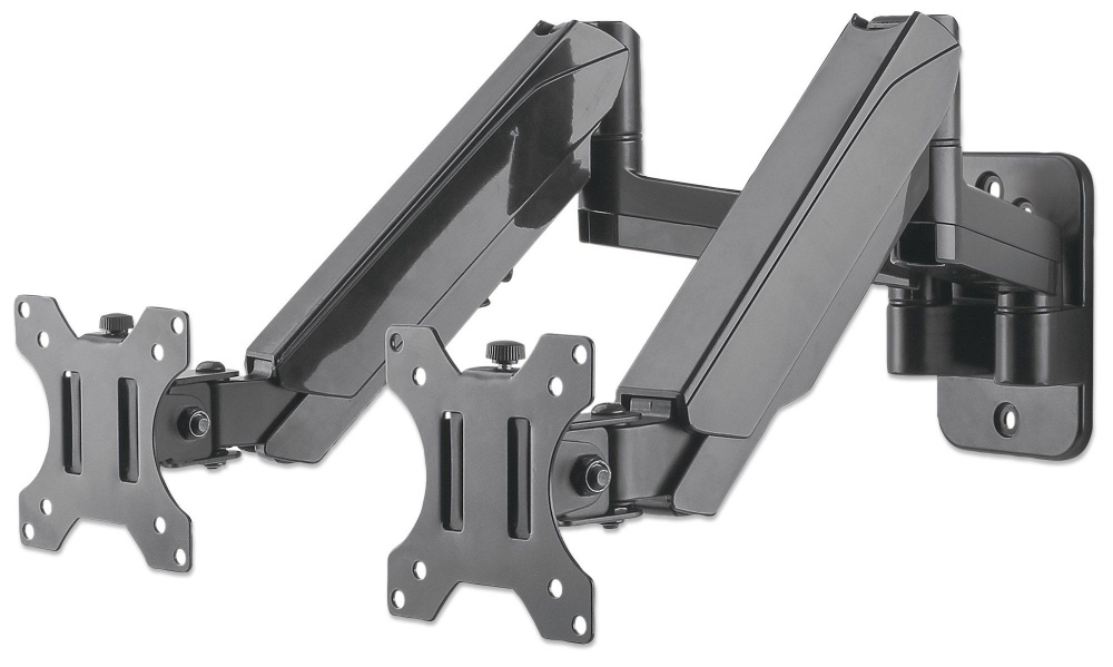 Soporte De Pared Manhattan 461627 Para 2 Monitores 17"-32" Hasta 8Kg Con Pistón A Gas