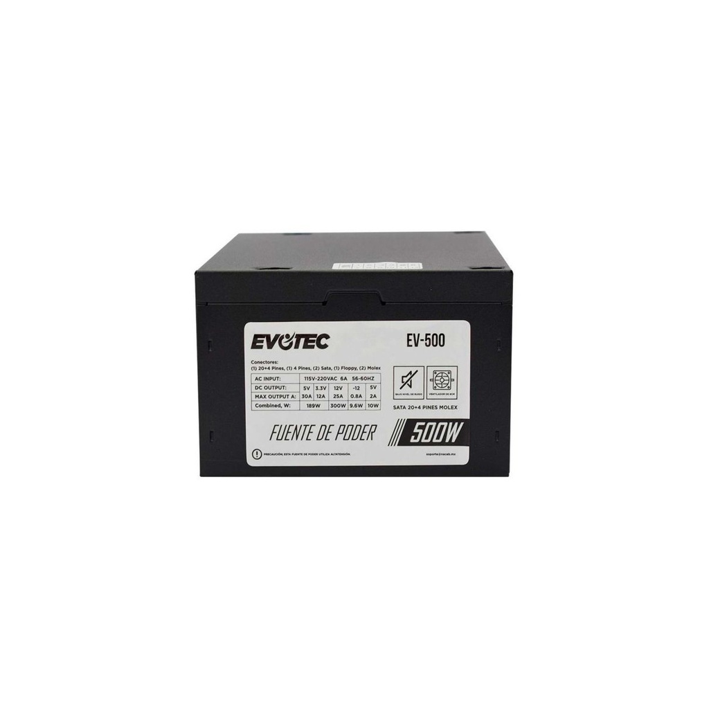 Fuente De Poder Evotec EV-500 24-pin ATX 80mm 500W