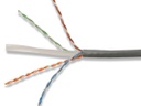 Bobina de cable utp reelex, de 4 pares, desempeño cat6, ls0h (bajo humo, cero halógenos), color gris, 24 awg, 305m