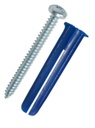 Paquete de 6 taquetes azul 2" y 6 tornillos 12mm x 2" (1105-05002)