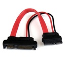 Cable 15cm adaptador slim line sata a sata con corriente  .