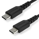 Cable usb tipo c de 1 m - negro - con fibra aramida