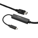 Cable adaptador de 3m usb-c a displayport 4k 60hz negro