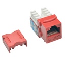 Conector keystone jack 110 punchdown cat6/cat5e rojo