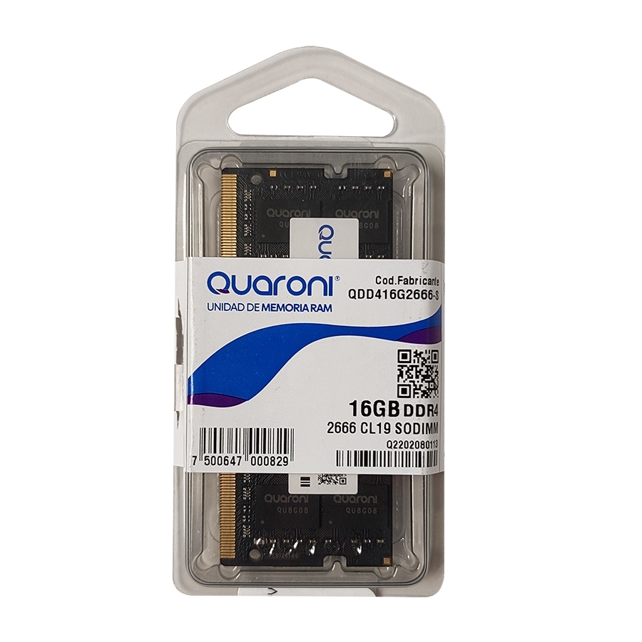 Memoria QUARONI DDR4 2666MHz 16GB CL19 SODIMM