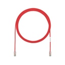 Cable de parcheo tx6, utp cat6, diámetro reducido (28awg), color rojo, 3ft 