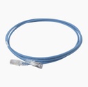 Patch cord "skinny" cat6a blindado s/ftp, 7ft, diámetro reducido 28 awg, color azul