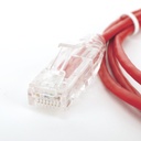 Cable de parcheo slim utp cat6 - 1 metro, rojo, diámetro reducido (28 awg)