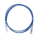 Cable de parcheo slim utp cat6 - 1.5 m azul diámetro reducido (28 awg)