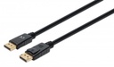 Cable displayport 8k, macho a macho, 2 m, contactos chapados en oro, forro de pvc y conector con seguros, negro