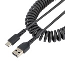 Cable 50cm carga usb a a usb c usb tipo c en espiral usb