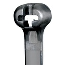 Cincho de nylon 6.6 dome-top®, con lengüeta de bloqueo de acero inoxidable, 203 mm de largo, color negro, exterior resistente a 