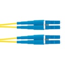 Jumper de fibra optica monomodo 9/125 os2, lc-lc duplex, ofnr (riser), color amarillo, 10 metros