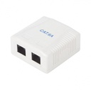 Caja de pared con 2 puertos, incluye 2 jacks utp cat6a